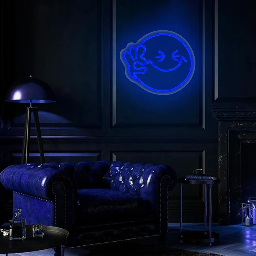 Néon LED Smile Face Mural – photo 5