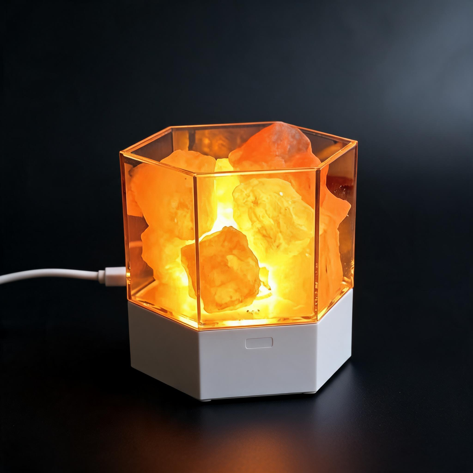 Lunaria Lampe Sel Himalayan Méditation USB Lava - lampe sel himalaya - lumière chaleureuse - décoration intérieur LED