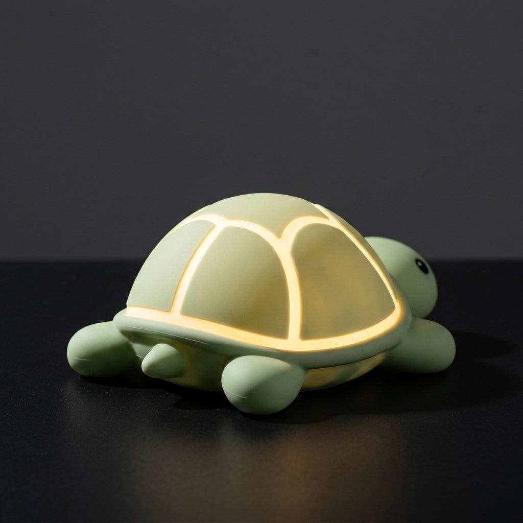 Veilleuse tortue rechargeable USB — vue arrière trois quarts | LUNARIA