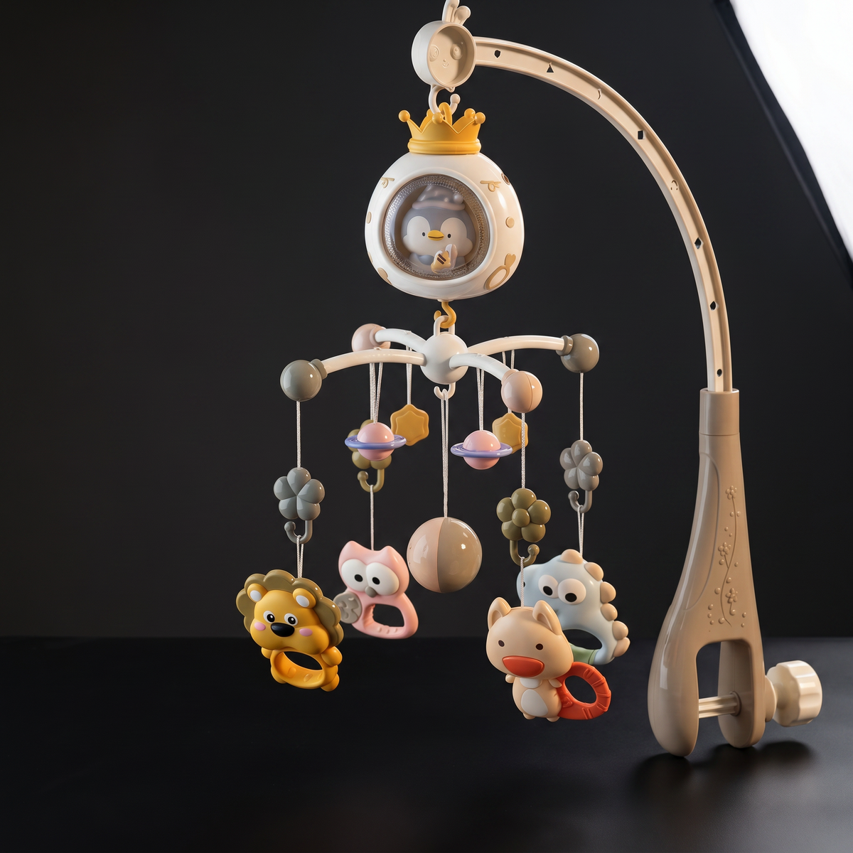Mobile Bébé Projecteur Musical avec Veilleuse — Carrousel Lit Bébé, Rotation 360°