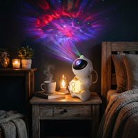 Lunaria Projecteur Galaxie Astronaute LED Bluetooth - projecteur galaxie en situation dans une chambre - ambiance cosmique