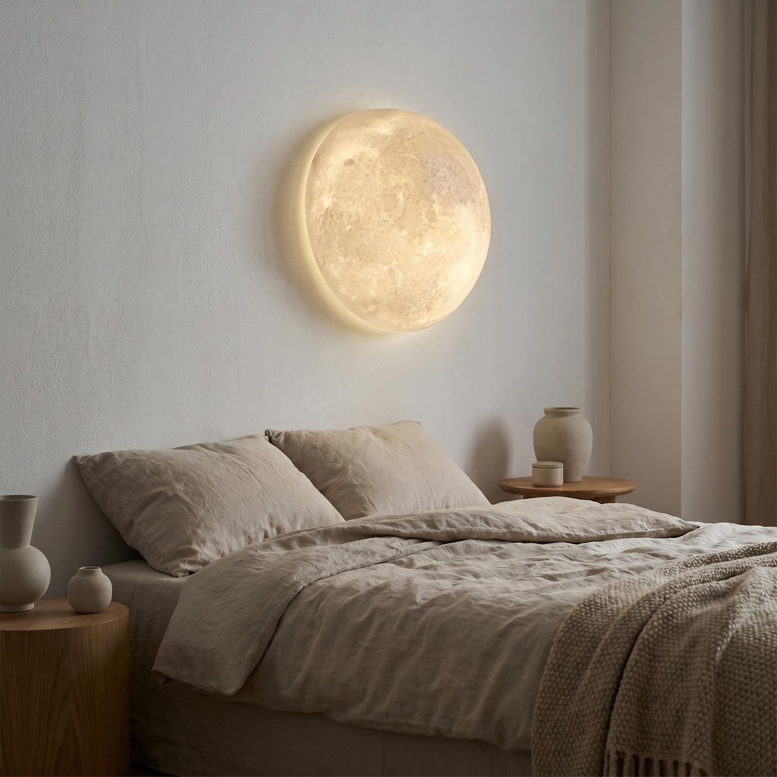 Lampe Lune Murale Semi-Circulaire Nordique – photo 5