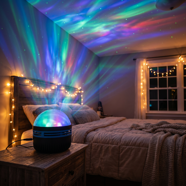 Lunaria Projecteur Aurore Borealis Bedroom Bestseller - ambiance aurore boréale dans une chambre