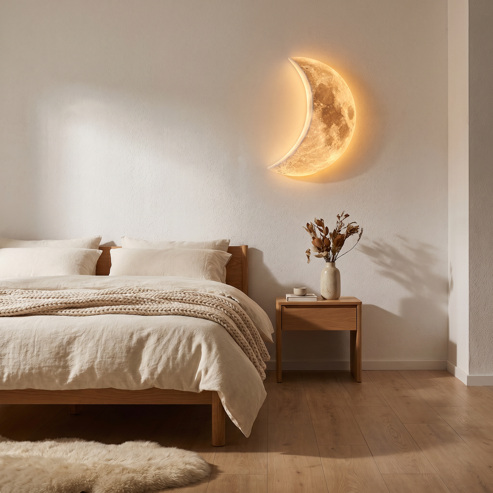 Lampe Lune Murale Semi-Circulaire Nordique – photo 8