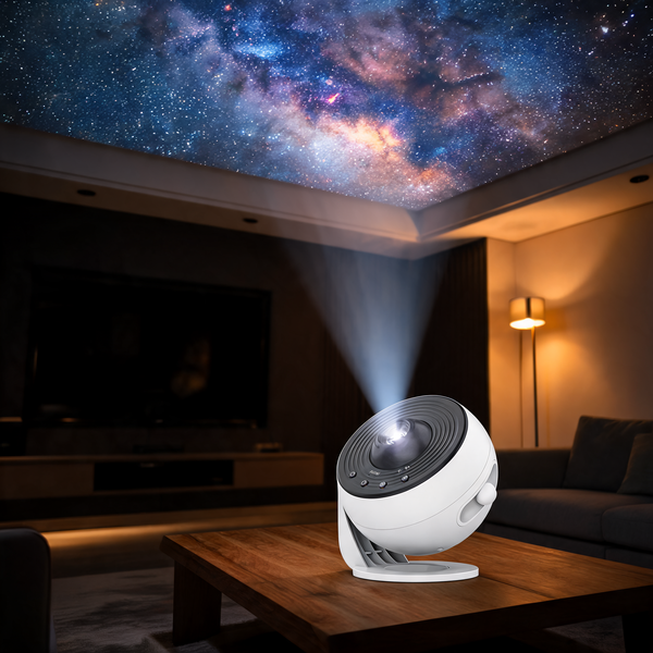 Lunaria Projecteur Galaxie Pro Starry Sky 360° Pro - projecteur galaxie en situation dans une chambre - ambiance cosmique