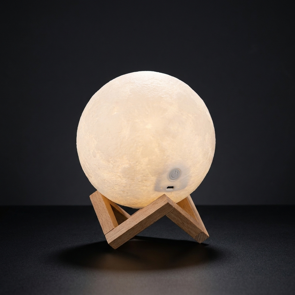 Lunaria Lampe Lune 3D Rechargeable 16 Couleurs Tactile - lampe lune LED - tactile - rechargeable - multicolore - decoration interieur LED